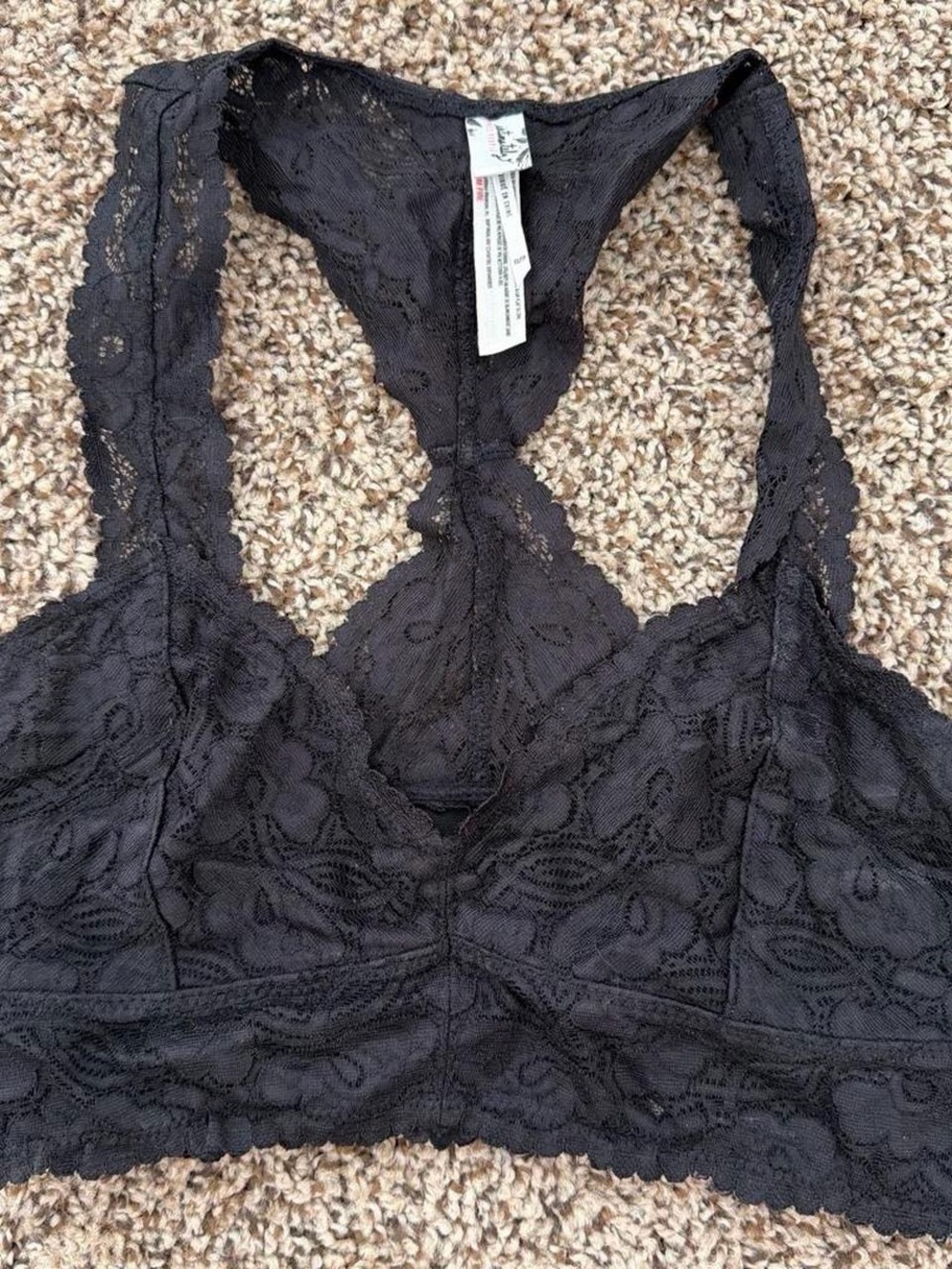 Lace Racerback Bralette in Black